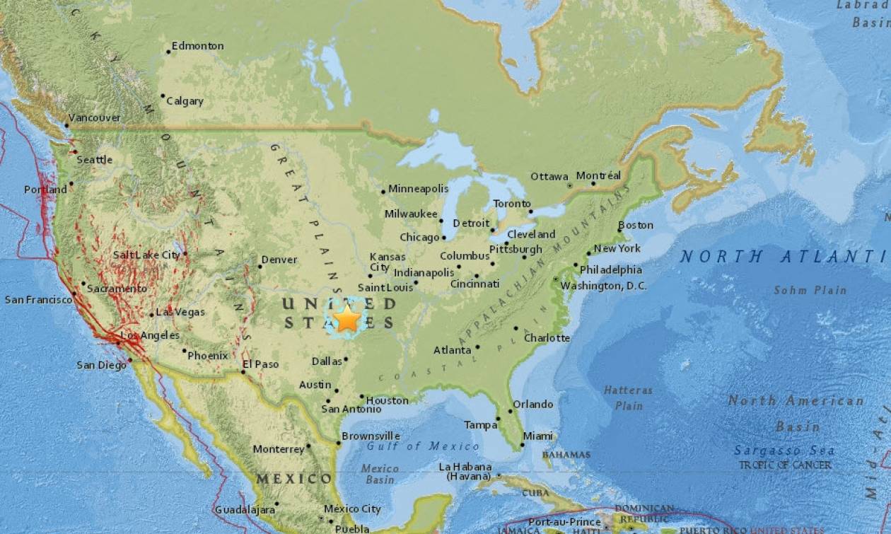 Σεισμός 5,3 Ρίχτερ κοντά στην Οκλαχόμα