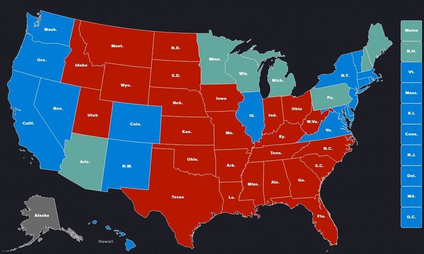 Αμερικανικές εκλογές 2016: Αυτός είναι ο εκλογικός χάρτης των ΗΠΑ