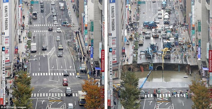 Εντυπωσιακό: Δείτε πώς έκλεισαν την τεράστια καταβόθρα στην Ιαπωνία μέσα σε δυο ημέρες! (pics+vid)