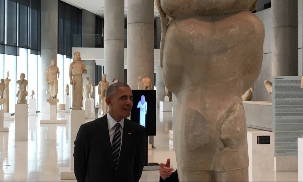Επίσκεψη Ομπάμα στην Αθήνα - Οι πρώτες φωτογραφίες από την ξενάγησή του στο Μουσείο της Ακρόπολης