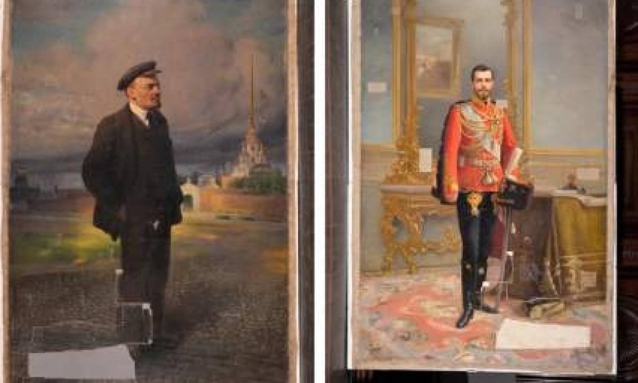 Πορτρέτο του τσάρου Νικόλαου Β΄ έμεινε κρυμμένο επί 90 χρόνια πίσω από αυτό του Λένιν! (video)