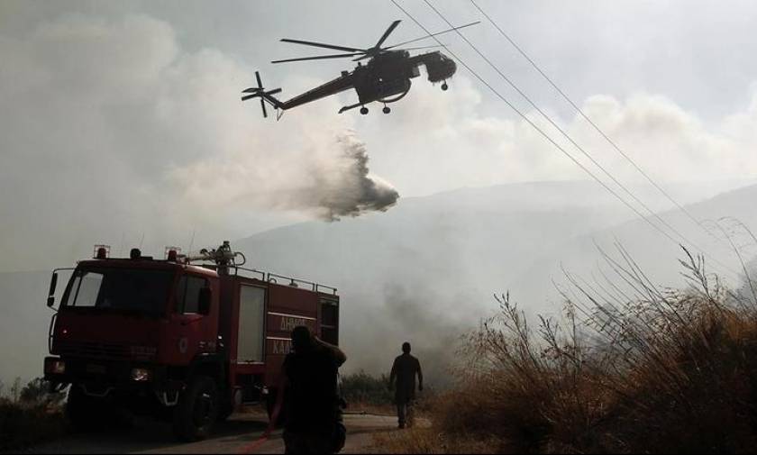 Φωτιά στην περιοχή Λατομείων Μαρκόπουλου - Παρέμβαση της Περιφέρειας