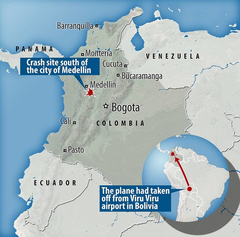 Κολομβία-Αεροπορική τραγωδία: Συντριβή αεροσκάφους με 81 επιβάτες - Μετέφερε ποδοσφαιρική ομάδα
