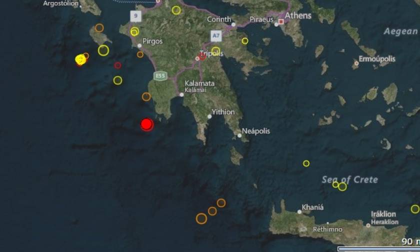 Ισχυρός σεισμός στην Πελοπόννησο
