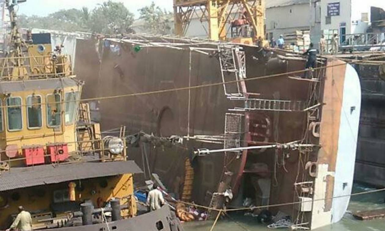 Τραγωδία σε ναυπηγείο: Ανετράπη πλοίο - Τουλάχιστον δύο νεκροί (pics)
