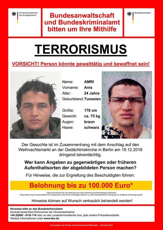 Επίθεση Βερολίνο: Πυρετώδεις έρευνες για τον εντοπισμό του αδίστακτου τζιχαντιστή πριν χτυπήσει ξανά