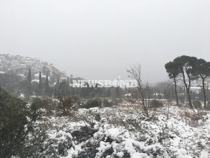 Καιρός LIVE: Χιόνια ΤΩΡΑ σε Μαραθώνα και Νέα Μάκρη (pics + vid)