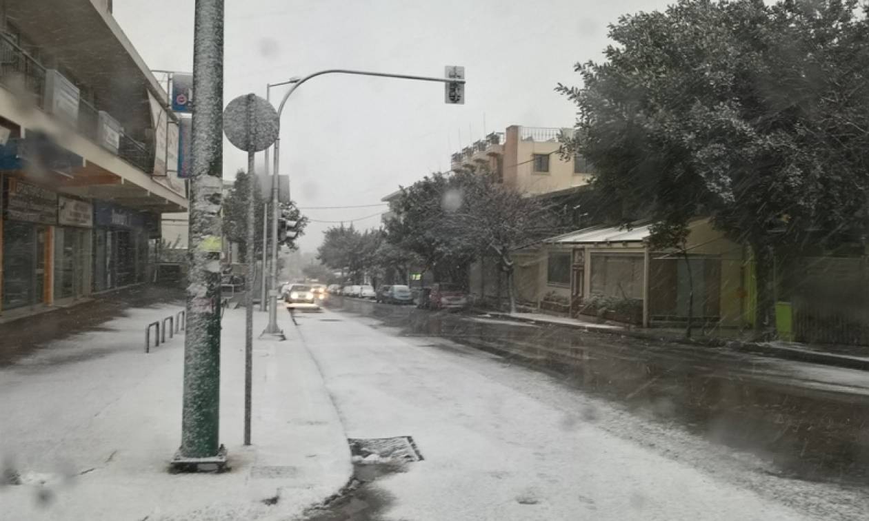 Χιόνια στην Αθήνα: Χιονοθύελλα στη Λυκόβρυση - Το «έστρωσε» μέσα σε λίγα λεπτά