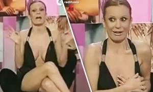 Πανικός στον αέρα: Εντυπωσιακή παρουσιάστρια αποκάλυψε το στήθος της! (video)
