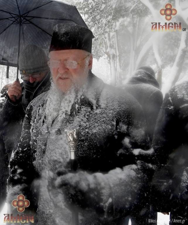Εντυπωσιακές φωτογραφίες: Ο «παγωμένος» Πατριάρχης Βαρθολομαίος
