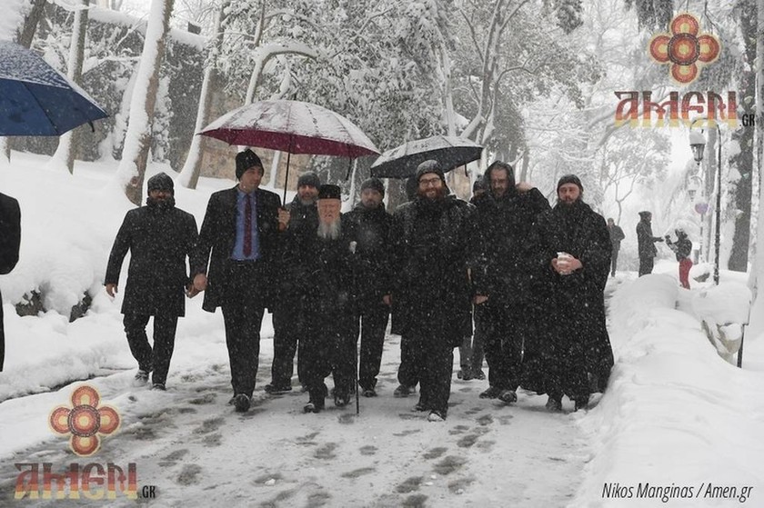 Εντυπωσιακές φωτογραφίες: Ο «παγωμένος» Πατριάρχης Βαρθολομαίος