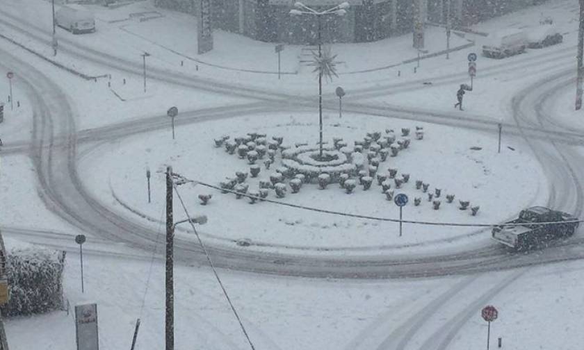 Καιρός: Στο έλεος του χιονιά η Φθιώτιδα - Δεν θα πιστεύετε πώς κινούνται στη Λαμία (vids+pics)