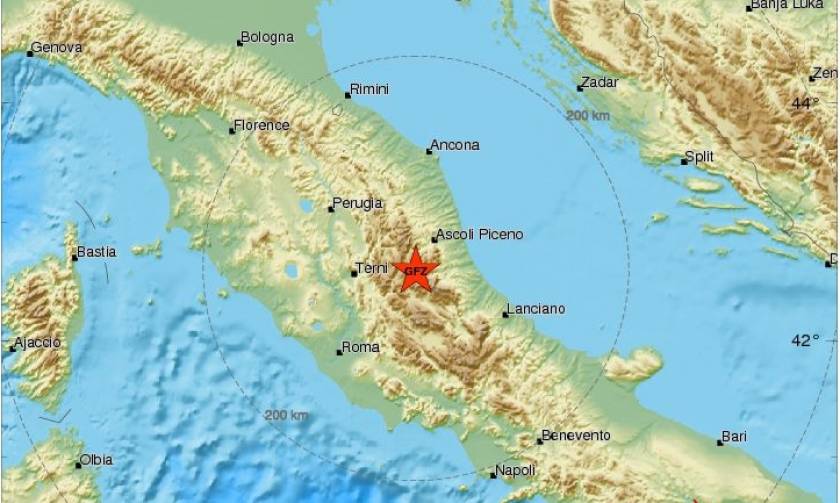 Ιταλία: Τέσσερις ισχυροί σεισμοί σε μία ώρα