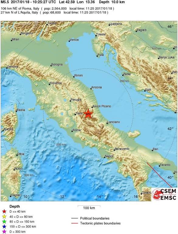 Τέταρτος ισχυρός σεισμός τώρα στην Ιταλία