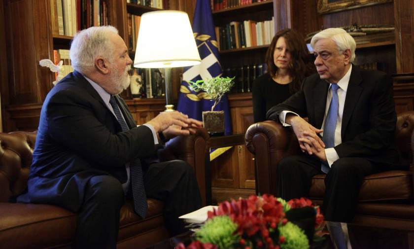 President Pavlopoulos meets with EU Commissioner Canete