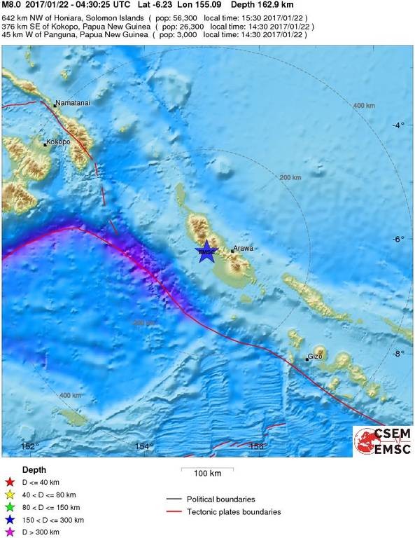 Ισχυρός σεισμός 8 Ρίχτερ συγκλόνισε Παπούα Νέα Γουινέα – Προειδοποίηση για καταστροφικό τσουνάμι