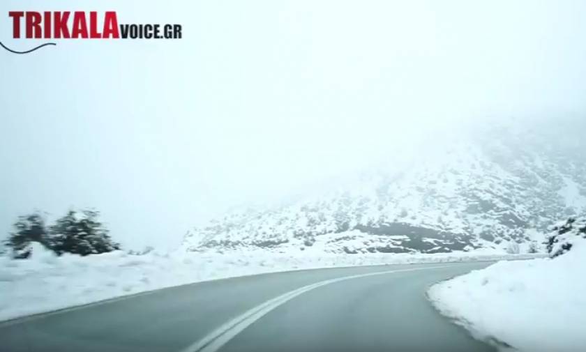 Καιρός: Οδηγώντας στην χιονισμένη Εγνατία – Εντυπωσιακές εικόνες (vid)
