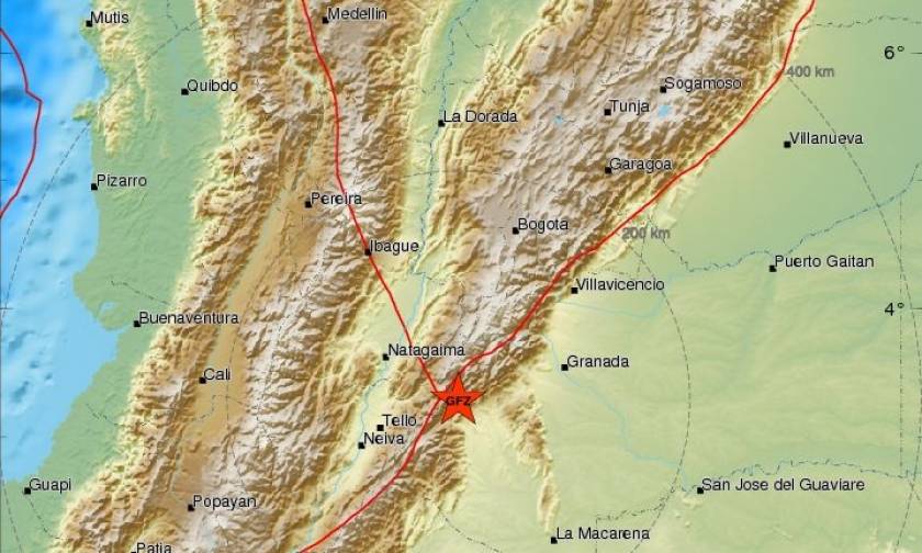 Ισχυρός σεισμός 5,7 Ρίχτερ στην Κολομβία