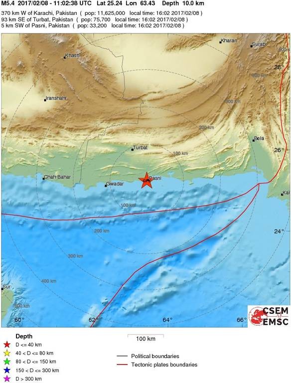 Ισχυρός σεισμός 5,4 Ρίχτερ στο Πακιστάν