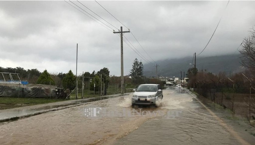 Στο έλεος της κακοκαιρίας η Κρήτη - Πλημμύρισαν δρόμοι και σπίτια (photos)