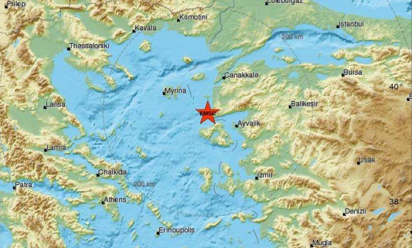 Σεισμός 4 Ρίχτερ κοντά στη Μυτιλήνη