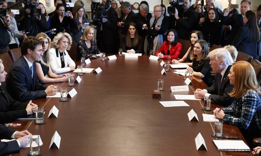 ΗΠΑ: Συνάντηση Τραμπ, Τριντό και... Ιβάνκα για τη γυναικεία επιχειρηματικότητα! (pics+vid)