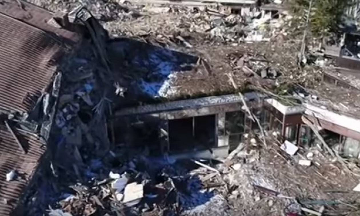 Ιταλία: Ανατριχιαστικές εικόνες από τα ερείπια του ξενοδοχείου που θάφτηκε από χιονοστιβάδα (vid)