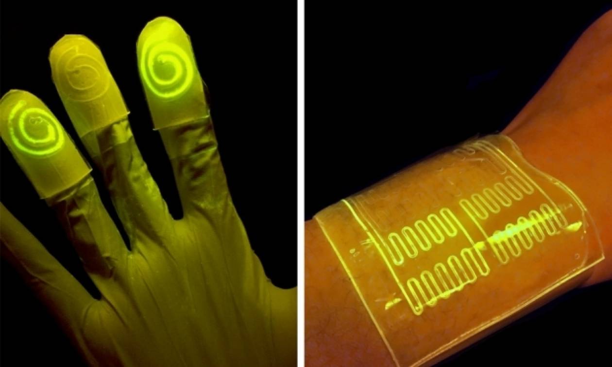 Ζωντανά» γάντια και επίδεσμοι λάμπουν μόλις έρχονται σε επαφή με τοξικά χημικά