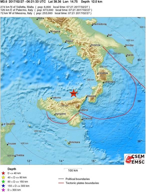 Σεισμός στη Σικελία
