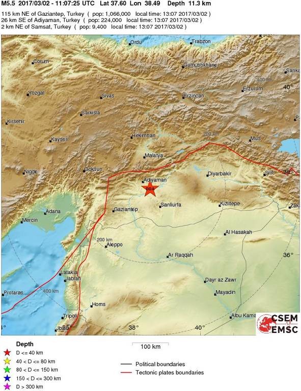 Ισχυρός σεισμός 5,5 Ρίχτερ τώρα στην Τουρκία 