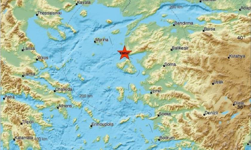 Σεισμός κοντά στη Μυτιλήνη