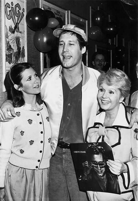 Carrie Fisher, Chevy Chase and Debbie Reynolds
