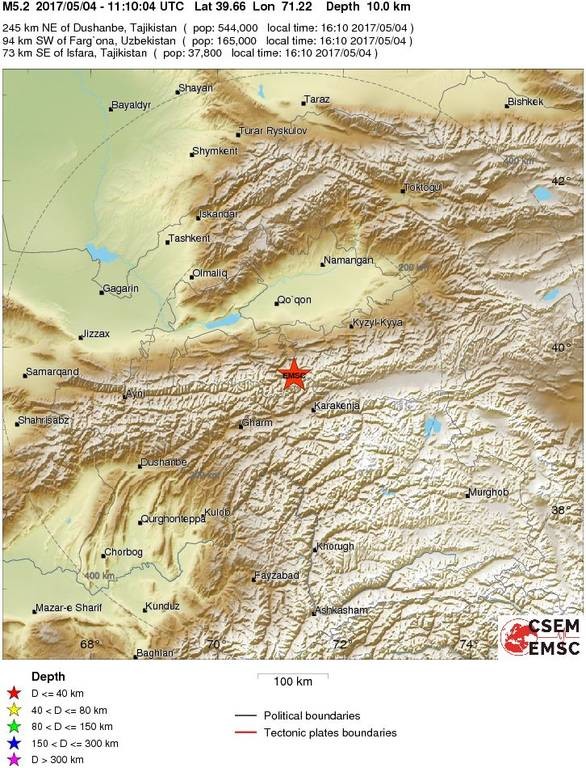 Σεισμός 4,6 Ρίχτερ στο Τατζικιστάν  
