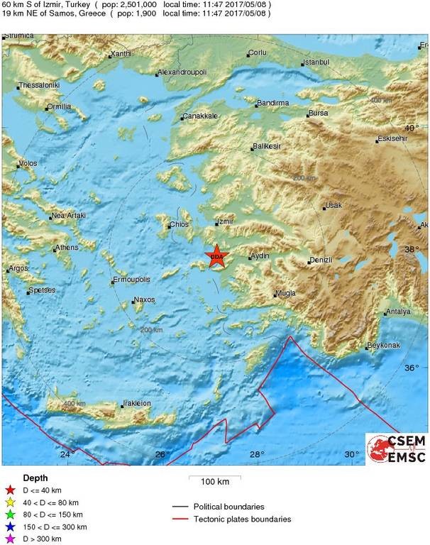 ΕΚΤΑΚΤΟ: Σεισμός τώρα κοντά στη Σάμο