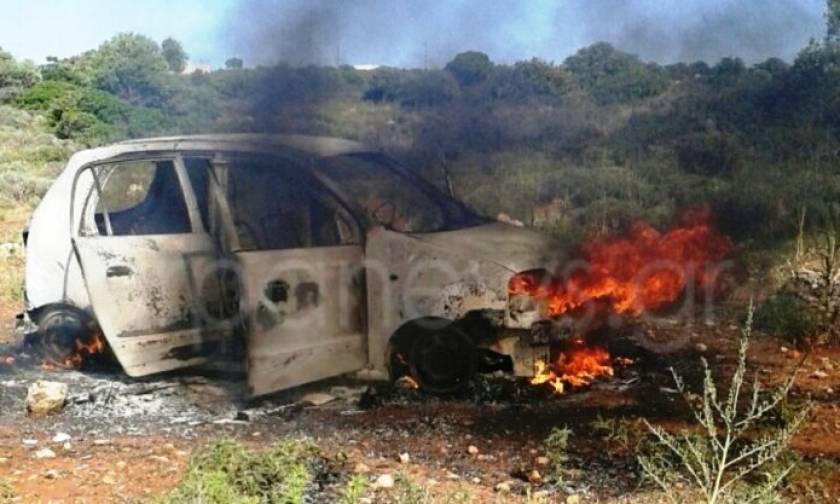 Χανιά: Έβαλε φωτιά στο αμάξι, για να μην του το πάρει η πρώην γυναίκα του! (pics)