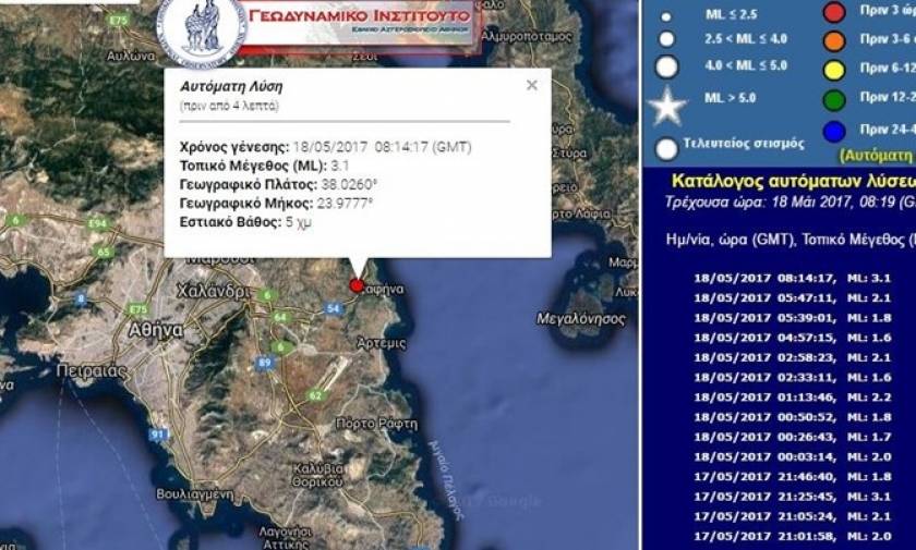 Σεισμός ταρακούνησε την Αθήνα