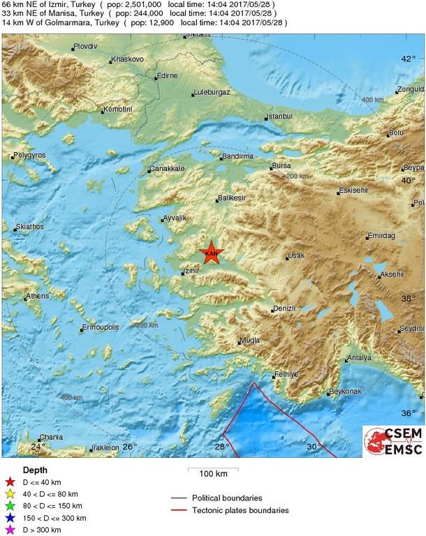 Ισχυρός σεισμός 5 Ρίχτερ Τώρα στην Τουρκία 