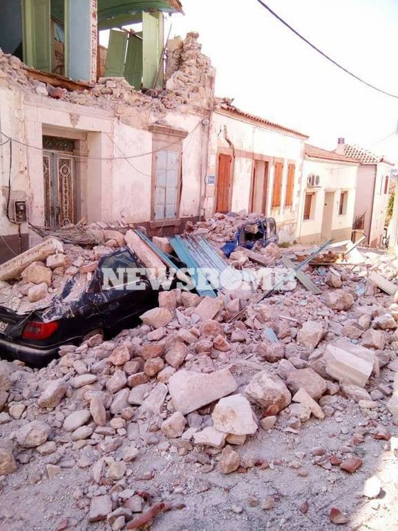 Σεισμός Μυτιλήνη: Εικόνες καταστροφής στο Πλωμάρι – Αποκλεισμένοι δρόμοι λόγω κατολισθήσεων