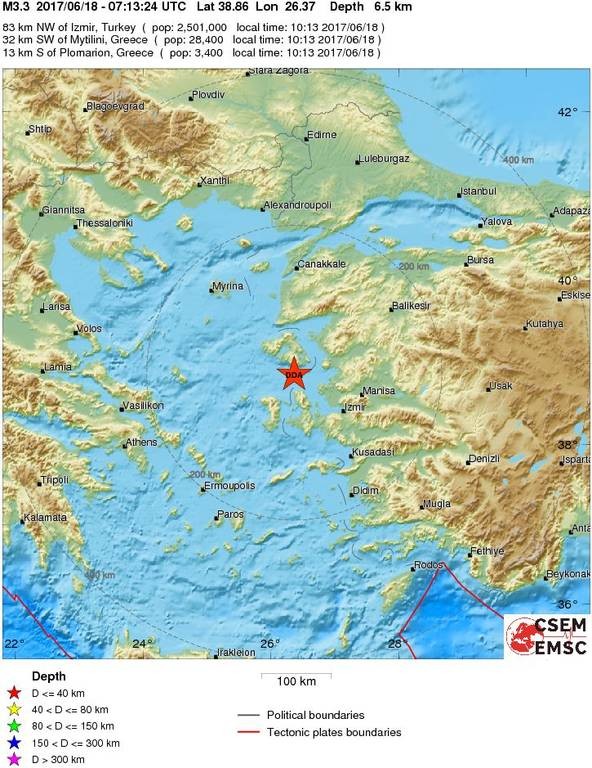 Νέος σεισμός κοντά στη Μυτιλήνη 