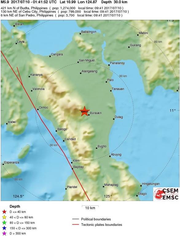 Ισχυρός σεισμός 5,9 Ρίχτερ συγκλόνισε τις Φιλιππίνες