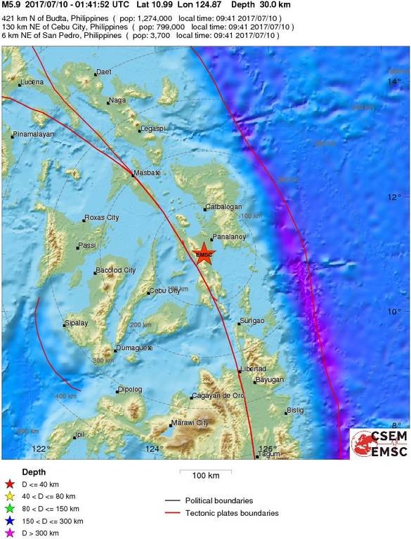 Ισχυρός σεισμός 5,9 Ρίχτερ συγκλόνισε τις Φιλιππίνες