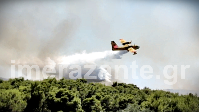 Φωτιά ΤΩΡΑ: Μεγάλη πυρκαγιά στις Βολιμές Ζακύνθου - Πληροφορίες για τραυματία (pics)