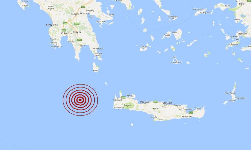 Σεισμός δυτικά της Κρήτης (pic)