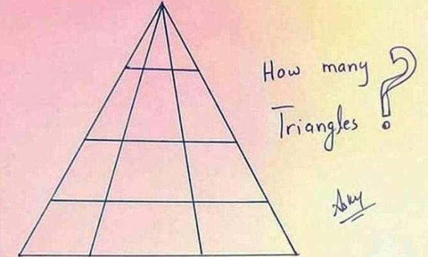 Αποκλείεται να βρεις τη σωστή απάντηση: Πόσα τρίγωνα υπάρχουν στην εικόνα;