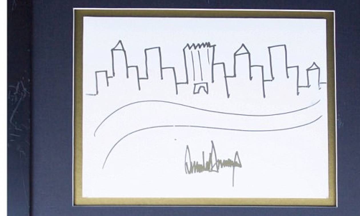 Δημοπρατείται σκίτσο της Νέας Υόρκης με την υπογραφή του Ντόναλντ Τραμπ (photo)