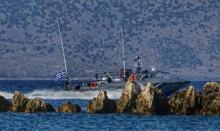 Frontex vessel rescues refugees in the sea region of Kastellorizo
