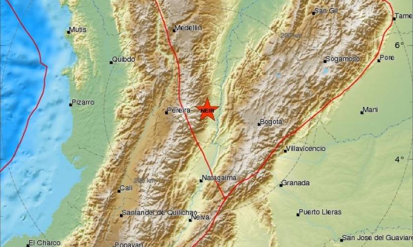 Ισχυρός σεισμός 5 Ρίχτερ στην Κολομβία