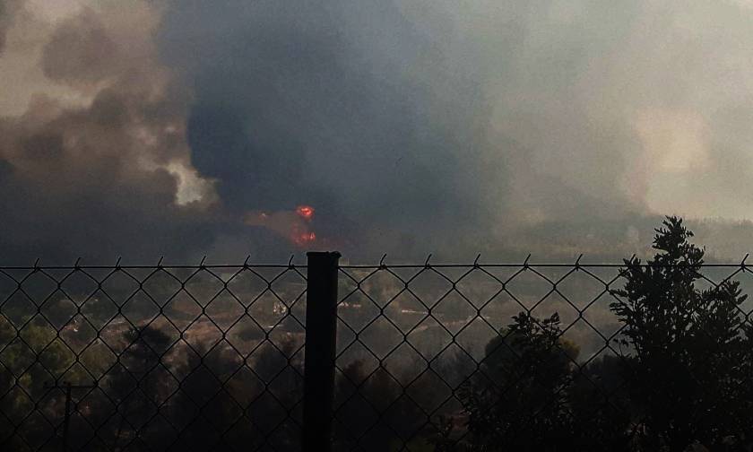 Μαίνεται η φωτιά στο Λαγονήσι - Κάηκαν σπίτια και αυτοκίνητα