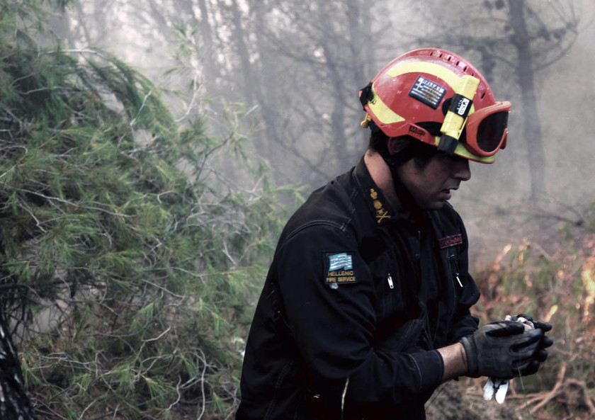 Φωτιά ΤΩΡΑ: Συγκινεί η φωτογραφία του πυροσβέστη που σώζει πουλάκια (pics)