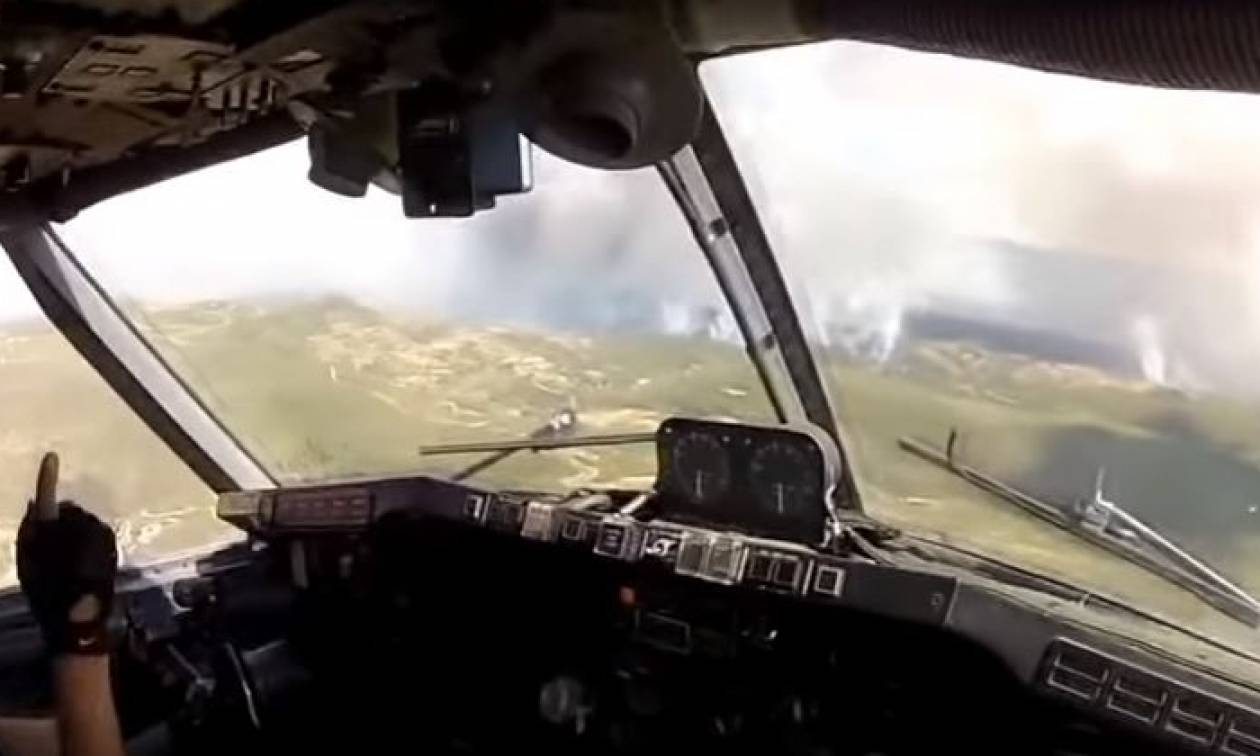 Συγκλονιστικό βίντεο μέσα από cockpit Canadair: Δείτε τις ηρωικές προσπάθειες των πιλότων (vid)